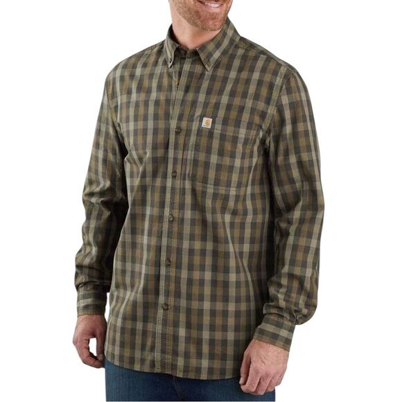 Carhartt Green Plaid Relaxed Fit Essentials Button Up Shirt Size 2XL - Picture 1 of 13